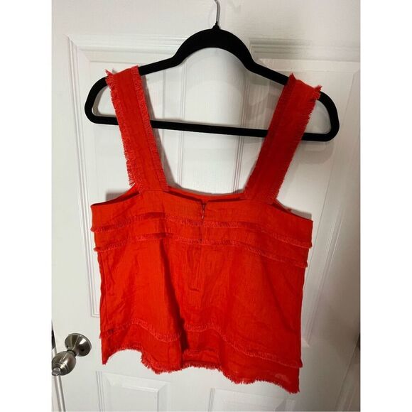 J. Crew women’s linen sleeveless blouse burnt orange size 4 - Picture 2 of 6